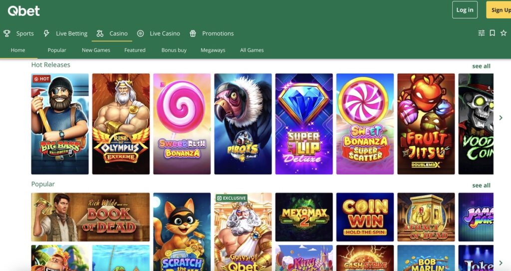 Huge games offerings at new non UK casinos